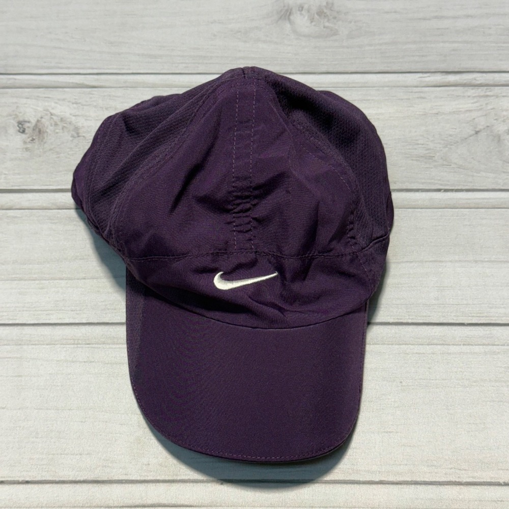Nike Featherlight 7 Panel Hat Cap Purple Running Cycling Dri Fit Tailwind Light